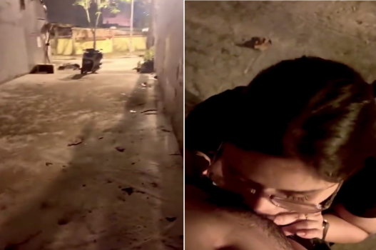 Cuồng sex đến nỗi trước khi về phải đụ trong ngõ